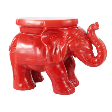 White Elephant 14.2" Ceramic Garden Stool - JONATHAN Y